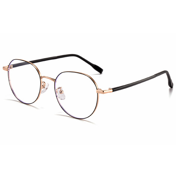 BYUSVS Custom Prescription Fashion Full-Rim Medium Size Rectangle Metal and TR90 Eyeglasses,  for Men&Women BYA-YJ003-T1