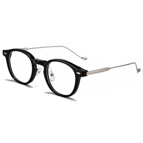 BYUSVS Custom Prescription Fashion Full-Rim Samll Size Acetate/Metal Rectangle Eyeglasses,  for Men&Women&Kids BYA-YJ00B-T1