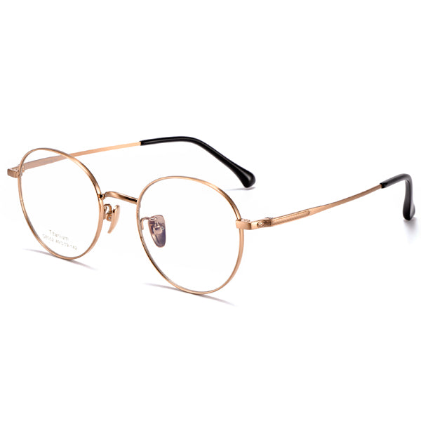 BYUSVS Custom Myopia Lens Round Frame Titanium Metal Material Is Suitable For Women BYA-YJ00O-V1