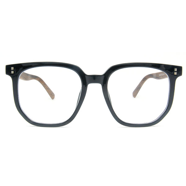 BYUSVS Custom Prescription Fashion Full-Rim Medium Size Acetate Rectangle Eyeglasses,  for Men&Women YJA-0007