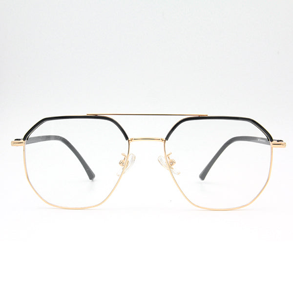 BYUSVS Custom Prescription Fashion Semi Rimless Medium Size Metal Rectangle Eyeglasses,  for Men&Women YJA-0009