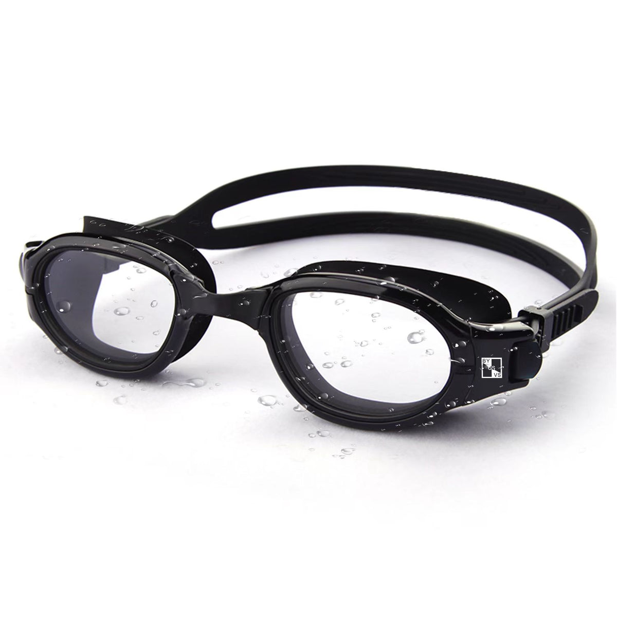 BYUSVS Custom Prescription Swimming Goggles, No Leaking,  for myopia adult black BYB-SJ001-T101