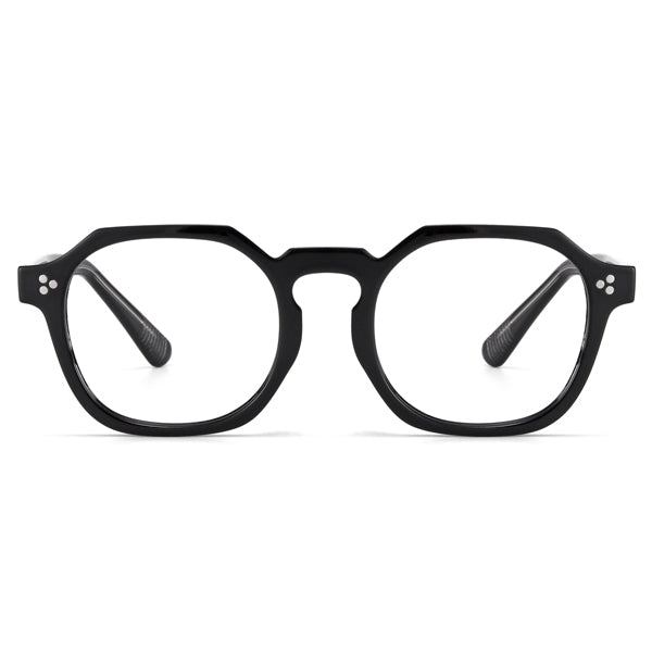 BYUSVS Custom Prescription Fashion Full-Rim Larger Size Acetate Rectangle Eyeglasses,  for Men&Women BYA-YJ00C-T1